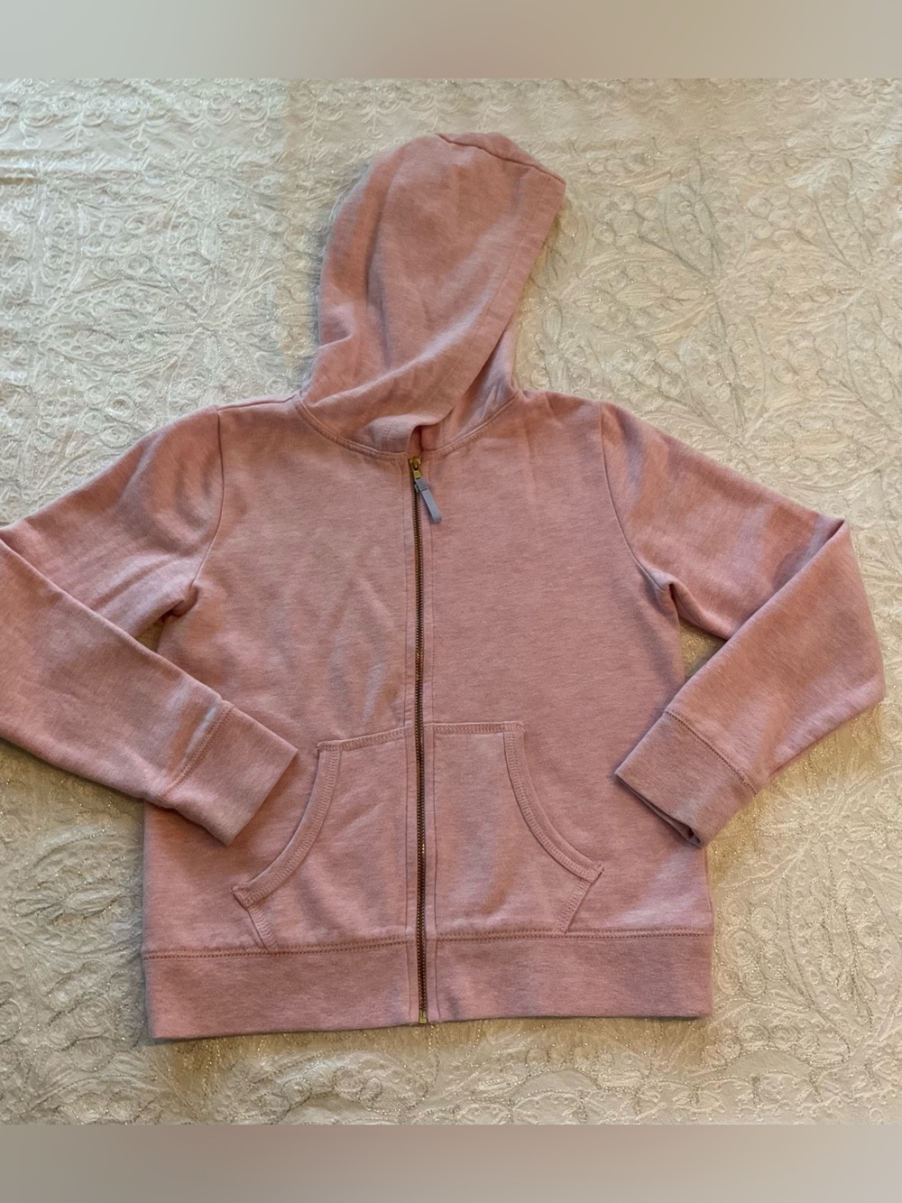 Crewcuts Kids Dusty Pink Zip-Up Soft Cotton Hoodie Sz 8-9